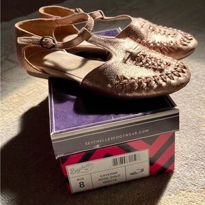 Seychelles Rose Gold Woven Flats